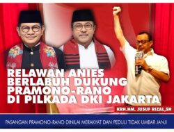 Relawan Anies Dukung Pram-Rano di Pilkada Jakarta, Jusuf Rizal: Jakarta Menyala!
